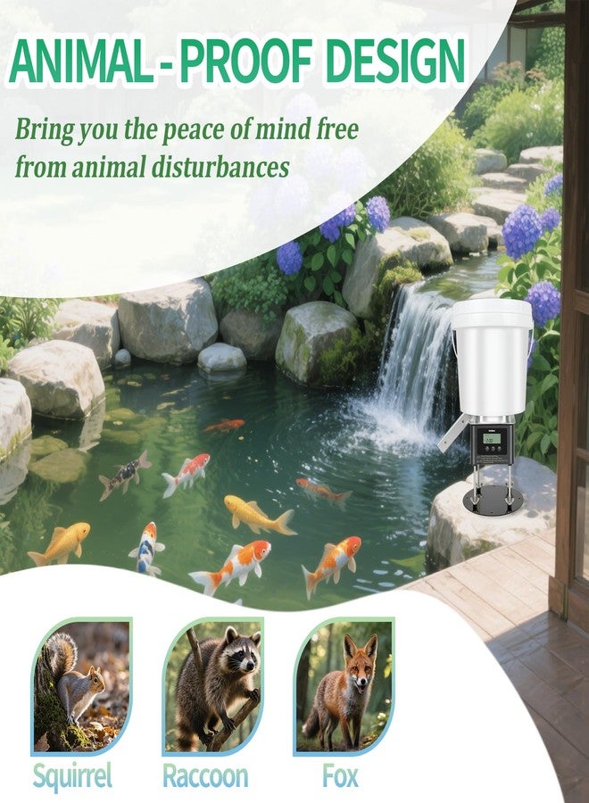 briidea Automatic Fish Feeder for Pond, Briidea Outdoor Pond Feeder with 4L Capacity, Timed Feeding, Anti Clog System, Wildlife - Proof Design & Waterproof Housing - Image 4