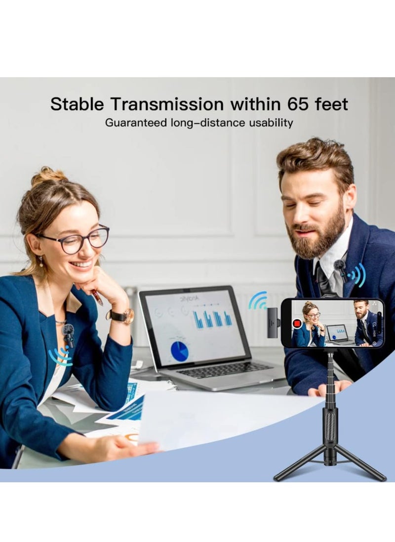 GUDOO - 2 Pack Wireless Lavalier Microphone for iPhone iPad Android with Charge Case Mini Clip/Magnetic Microphones for Lightning/USB-C Video Recording Vlogging YouTube Interviews 100FT - Image 1