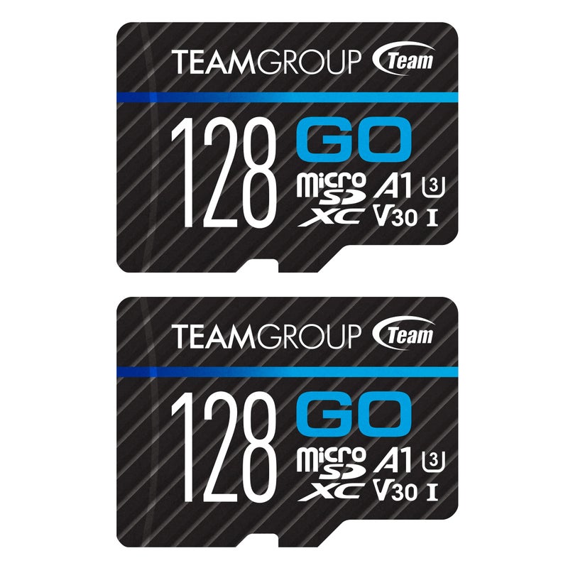 TEAMGROUP GO Card 128GB x 2 Pack MicroSDXC UHS-I U3 V30 4K for Action Cameras & Drone High Speed Flash Memory Card with Adapter for Outdoor Sports&Vlog, 4K Shooting,GoPro&Insta360&DJI TGUSDX128GU364 - Image 1