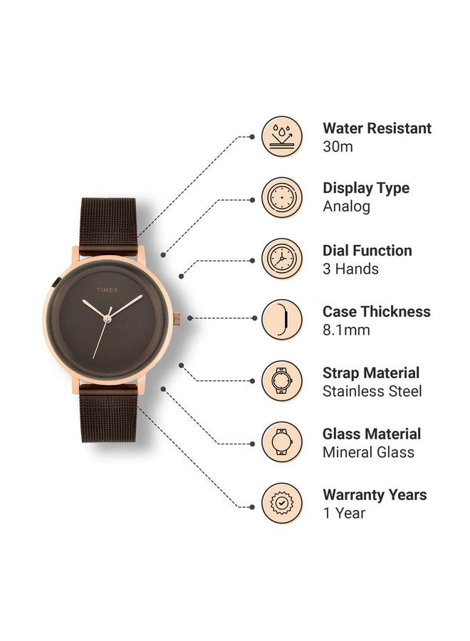 Timex Women Analog Brown-TWEL129SMU03 - Image 4