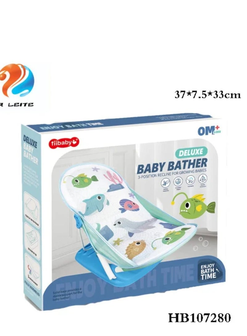 Colorful Infant Bathing Device Adjustable Newborn Bathing Chair Foldable Baby Bath Chair - Image 3