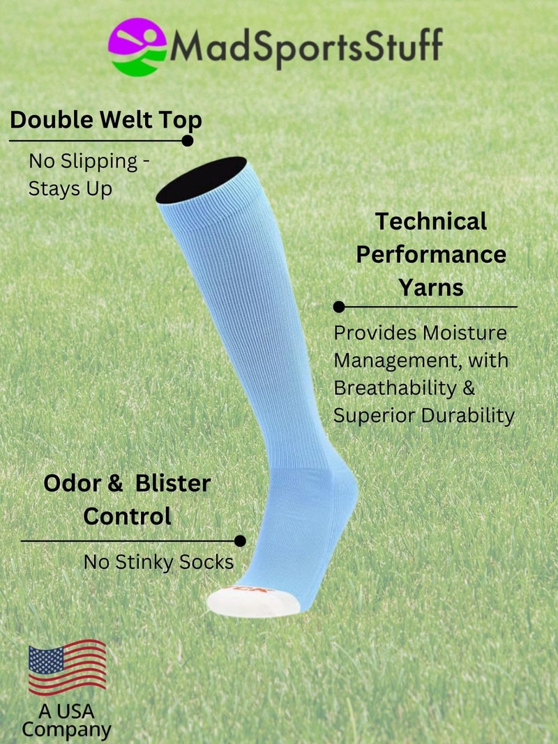 MadSportsStuff Pro Line Baseball Socks and Belt Combo (Columbia Blue, Small) - Image 5