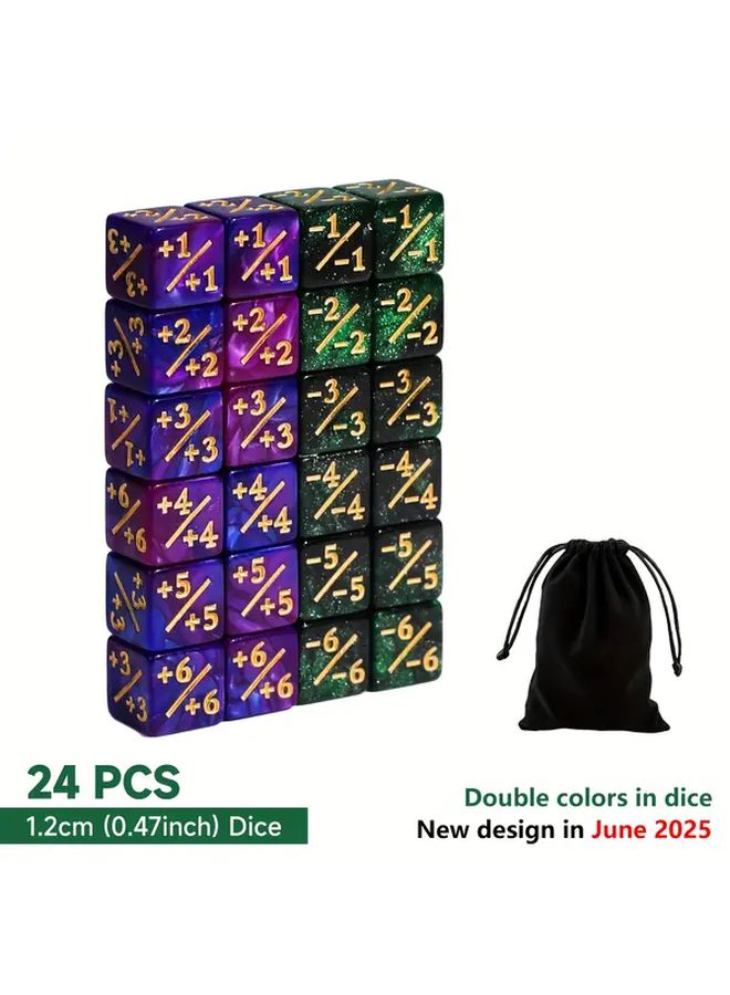 24 قطعة من نرد العد الأسود والأبيض 1 1 لألعاب ماجيك ذا غاذرين وتي سي جي وألعاب الطاولة - Image 5