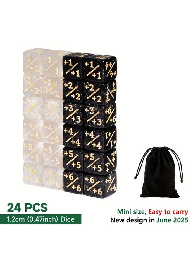 24 قطعة من نرد العد الأسود والأبيض 1 1 لألعاب ماجيك ذا غاذرين وتي سي جي وألعاب الطاولة - Image 1