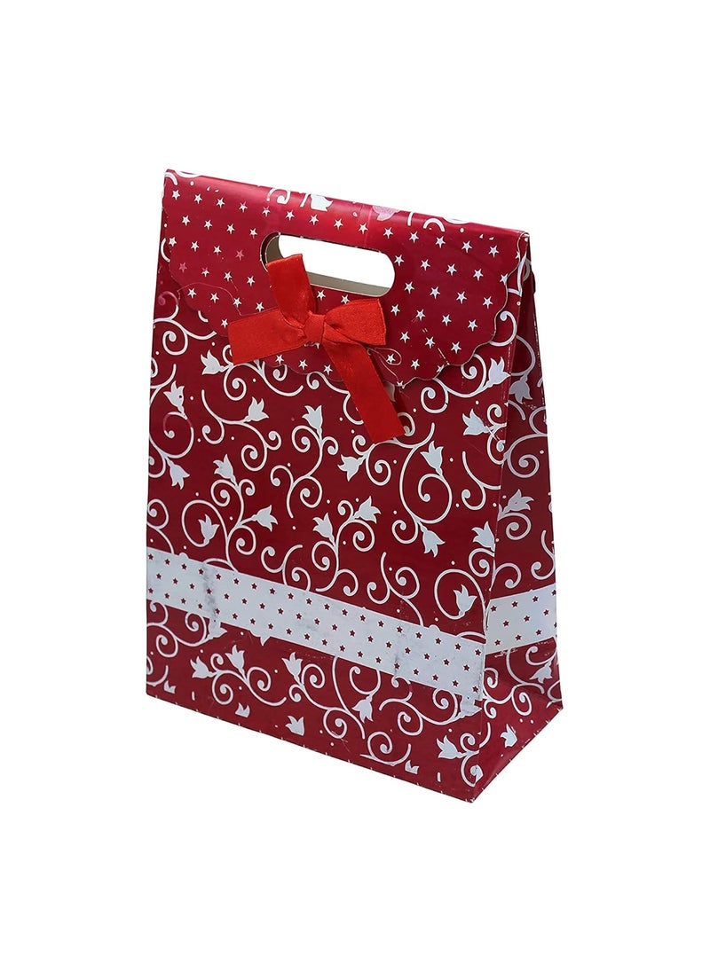 iLife - iLife Gift Bags Paper Bags with Handles Bulk, Shopping Bags Retail Bags Paper Gift Bags (Maroon) 18.8 * 9 * 25.7 CM - 12 Piece - Image 1