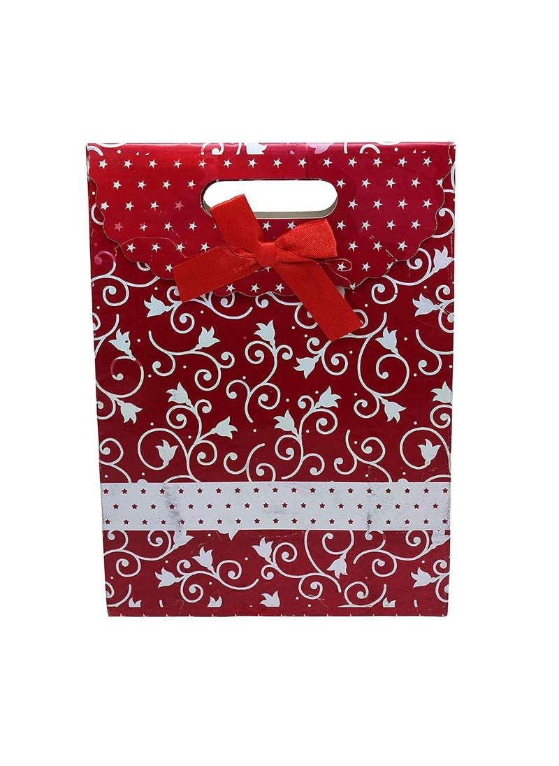 iLife - iLife Gift Bags Paper Bags with Handles Bulk, Shopping Bags Retail Bags Paper Gift Bags (Maroon) 18.8 * 9 * 25.7 CM - 12 Piece - Image 1