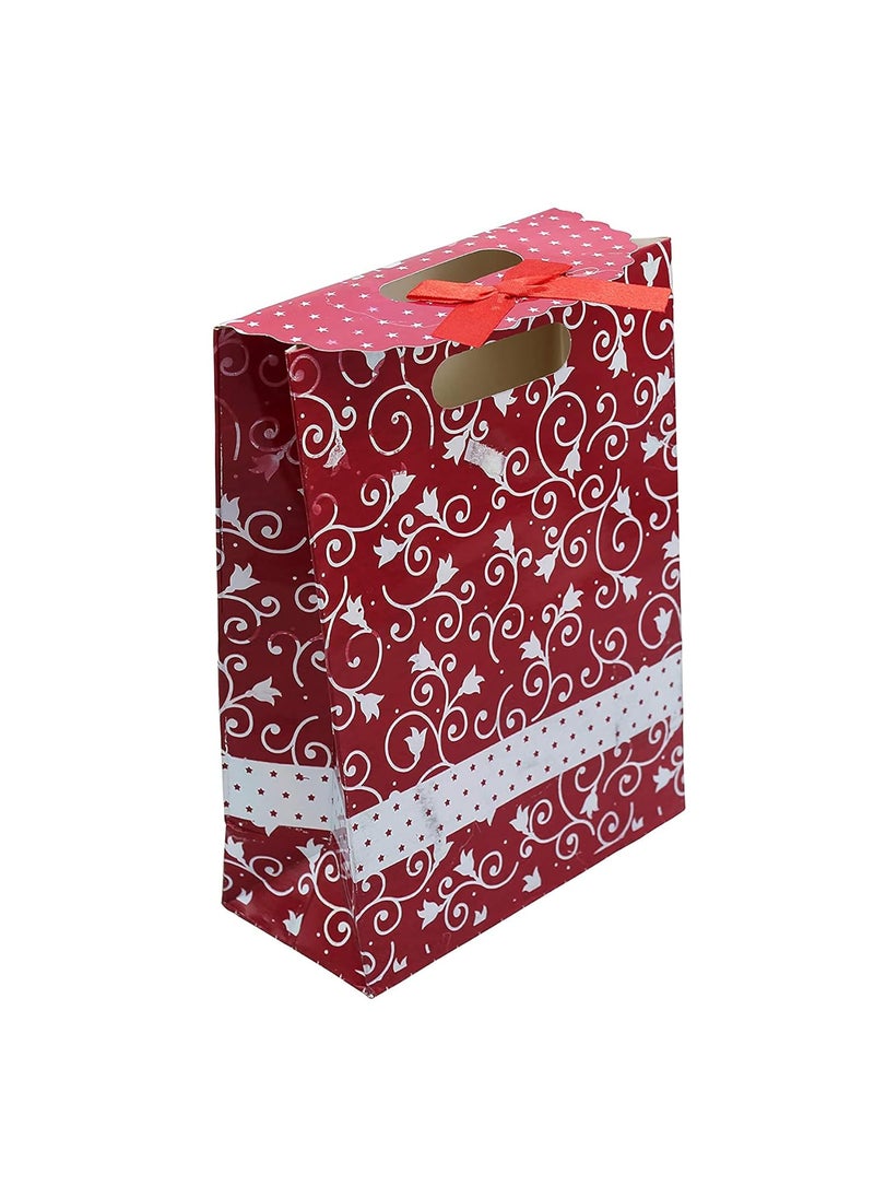 iLife - iLife Gift Bags Paper Bags with Handles Bulk, Shopping Bags Retail Bags Paper Gift Bags (Maroon) 18.8 * 9 * 25.7 CM - 12 Piece - Image 1
