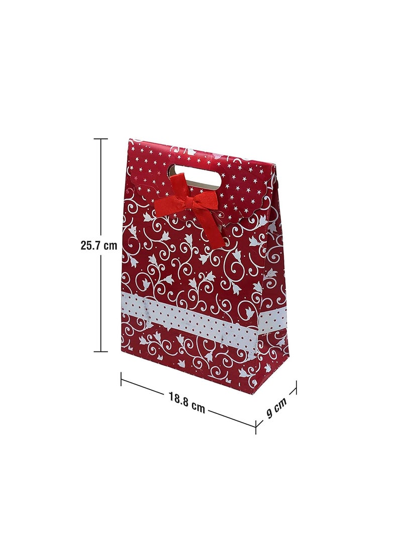 iLife - iLife Gift Bags Paper Bags with Handles Bulk, Shopping Bags Retail Bags Paper Gift Bags (Maroon) 18.8 * 9 * 25.7 CM - 12 Piece - Image 1