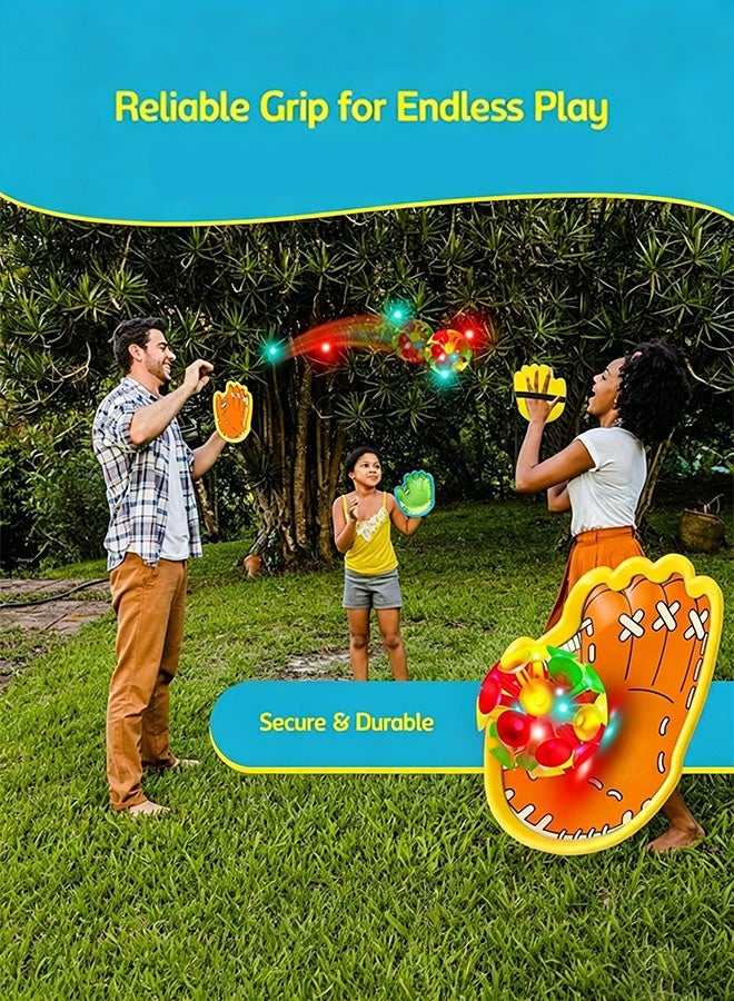 Organizer LED Toss and Catch Ball Game Set, 1 LED with 2 Easy, Grip Gloves, Beach Sports Toys for Kids, Outdoor Games for Backyard or Park, Easter Gift for Kids - Image 4