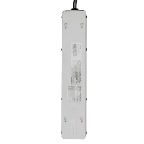 Tripp Lite 6 Right Angle Outlet Surge Protector Power Strip, 6ft Cord, Metal, TLM626, White - Image 4