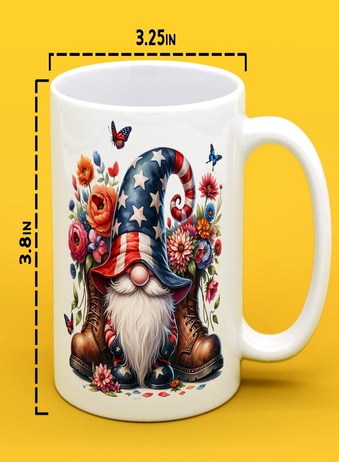 Loftipop Patriotic Gnome Coffee Mug, 4th of July Independance Day Cup for Mom Friend Coworker Grandma Daughter (11oz) - Image 4