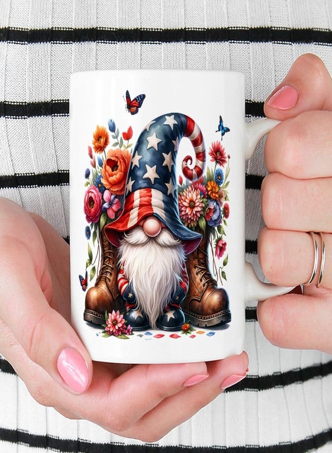 Loftipop Patriotic Gnome Coffee Mug, 4th of July Independance Day Cup for Mom Friend Coworker Grandma Daughter (11oz) - Image 2