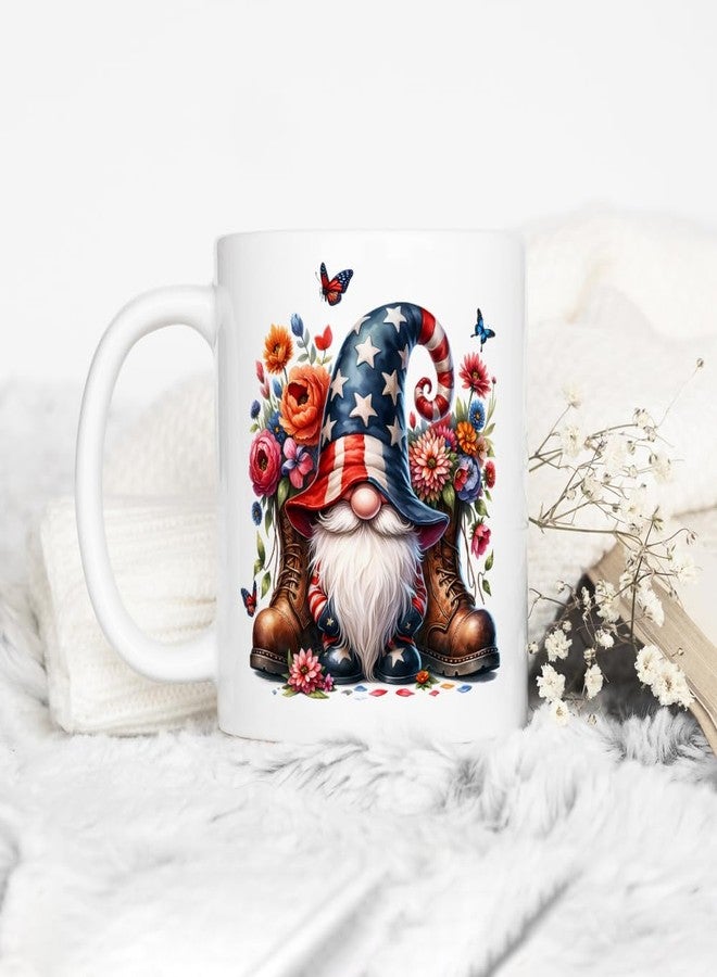 Loftipop Patriotic Gnome Coffee Mug, 4th of July Independance Day Cup for Mom Friend Coworker Grandma Daughter (11oz) - Image 3