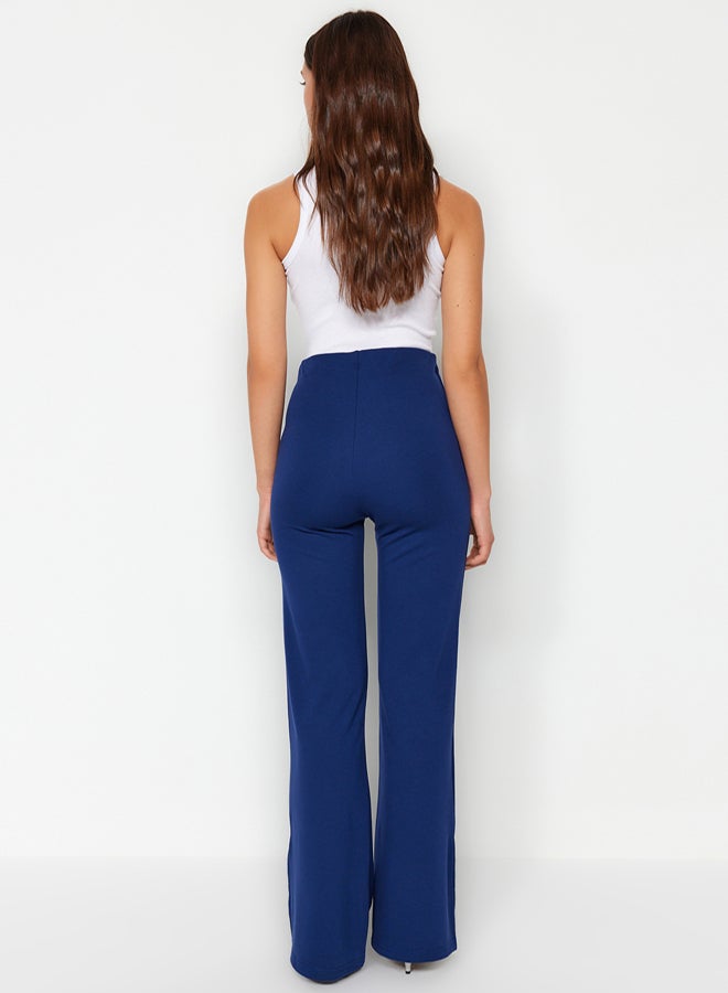 trendyol Slits in the Sides Flare/Flare-Flare High Waist Knitted Trousers TWOSS23PL00134 - Image 5