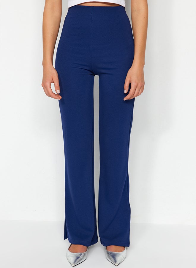 trendyol Slits in the Sides Flare/Flare-Flare High Waist Knitted Trousers TWOSS23PL00134 - Image 4