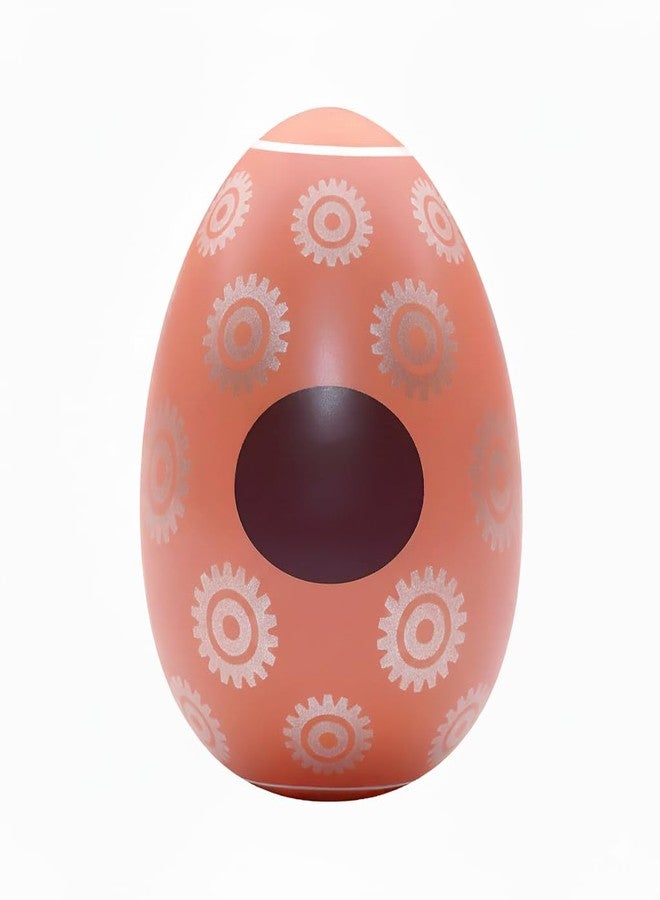 6TI9 Relaxation Tool with Gear Pattern, Coral Pink, Compact Design with Oval Window - Image 1