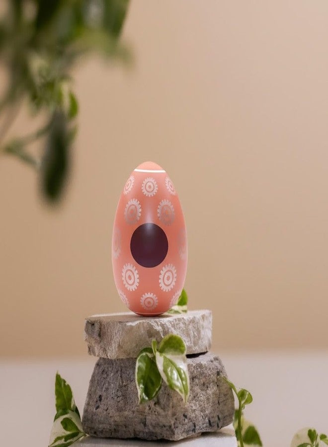 6TI9 Relaxation Tool with Gear Pattern, Coral Pink, Compact Design with Oval Window - Image 4
