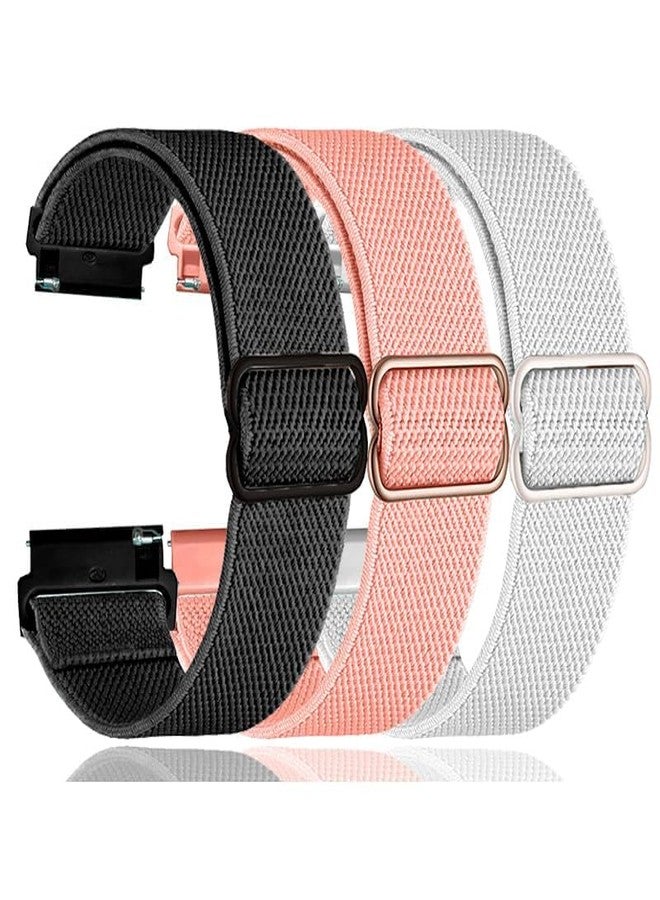 Xininyia Nylon Stretch Bands Compatible for Tozo S8 Smart Watch Breathable Elastic Replacement Wristband Adjustable Straps(3-Pack) - Image 1