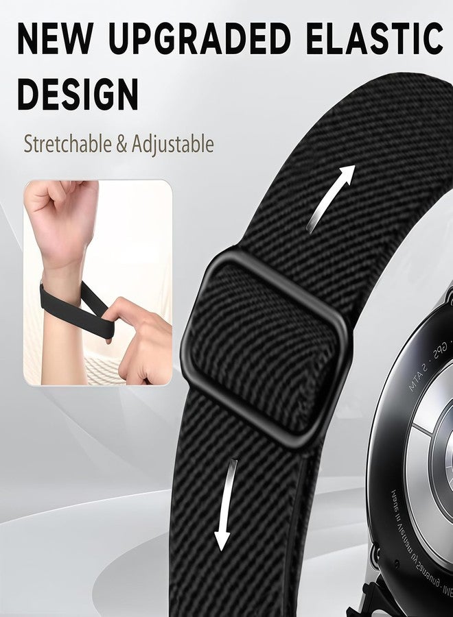 Xininyia Nylon Stretch Bands Compatible for Tozo S8 Smart Watch Breathable Elastic Replacement Wristband Adjustable Straps(3-Pack) - Image 2