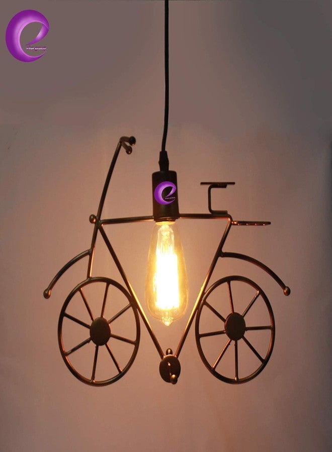 GreyWings Vintage Cycle Shaped Hanging Light for Home Decor | Black Pendant Lamp | E27 Bulb Holder, Bulb Not Included | Decorative Industrial Style Lamp for Living Room, Bedroom, Café, Restaurants - Image 4