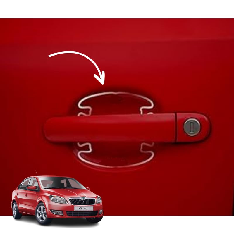 Autokaar Car Door Handle Protector Sticker PU Finger Scratch Guard Transparent Universal for Skoda Kushaq/Slavia/Rapid/Kodiaq/Octavia/Fabia - Image 1