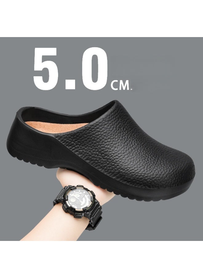 ووكر أحذية عمل احترافية، شباشب رجالية، مناسبة للمهنيين كالطهاة والممرضين والأطباء. مقاومة للزيت والماء والانزلاق، لونها أسود. - Image 4