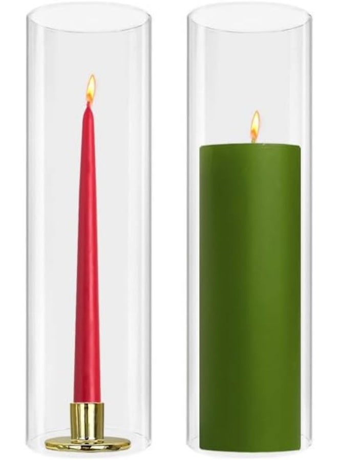 CYS EXCEL 6 PCS H10 D3 Open Ended Glass Hurricane Candleholder Tube Shade Bottomless Candle Chimney Cover - Image 5