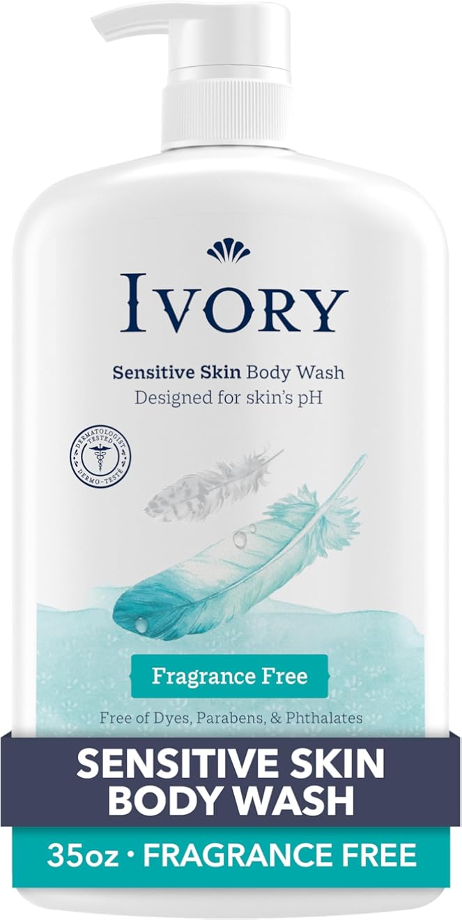 Ivory Mild &amp; Gentle Body Wash, Fragrance-free, 1.03 L, Packaging May Vary