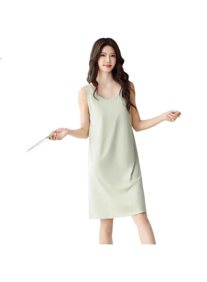 Joae [Tencel Modal] Padded Nightgown, Spaghetti Strap Cotton Sleepwear, Women'S Summer Wear, Can Be Worn Outside, Loungewear, Blue, L - Image 2
