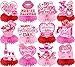 TEMYAXU Galentines Day Decorations Honeycomb Centerpieces 12Pcs Pink Glitter XOXO Girls Gang Galentines Day Table Decorations 3D Double Side Galentines Day Table Centerppices for Girl Lady Party - Image 2