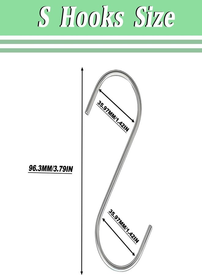 High-PQ 100Pack S Shaped Hooks, 3 Inch Stainless Steel Small Hooks for Hanging Plants, Towels, Bags, Pans, Pots Suitable for Kitchen, Office, Bathroom, Garden or Outdoor Activities-Silver - Image 2