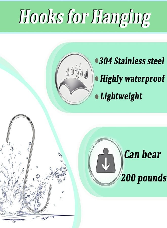 High-PQ 100Pack S Shaped Hooks, 3 Inch Stainless Steel Small Hooks for Hanging Plants, Towels, Bags, Pans, Pots Suitable for Kitchen, Office, Bathroom, Garden or Outdoor Activities-Silver - Image 4
