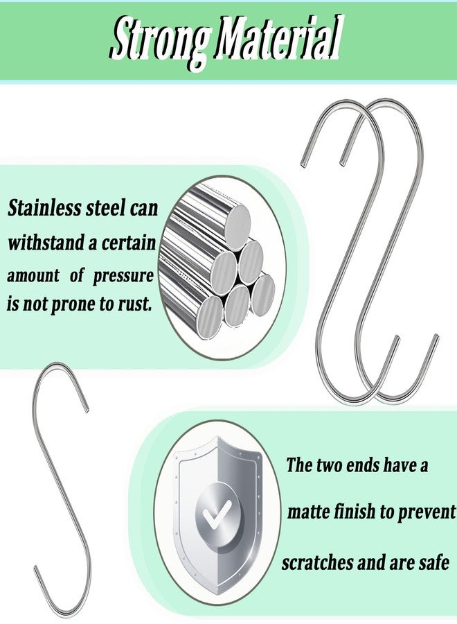 High-PQ 100Pack S Shaped Hooks, 3 Inch Stainless Steel Small Hooks for Hanging Plants, Towels, Bags, Pans, Pots Suitable for Kitchen, Office, Bathroom, Garden or Outdoor Activities-Silver - Image 3