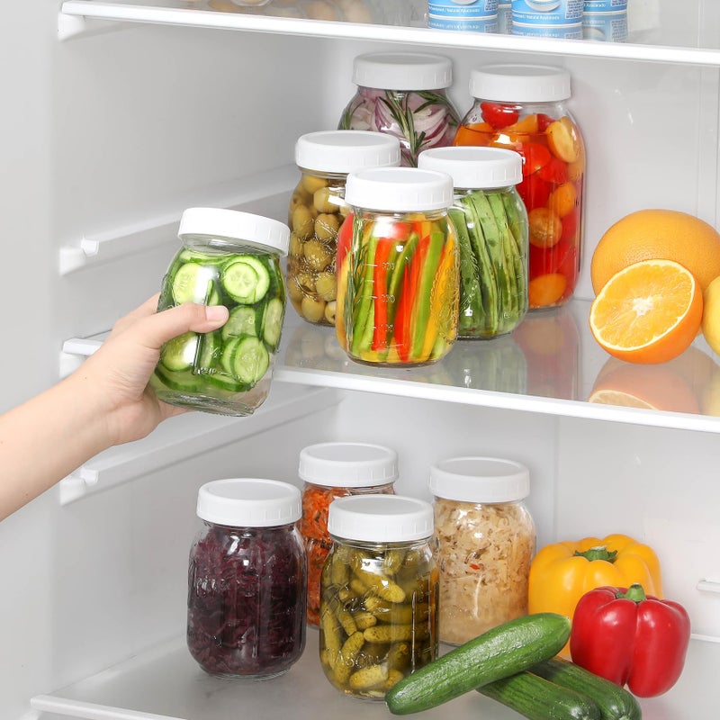 Aozita 12 Pack REGULAR MOUTH Mason Jar Lids for Compatible with Ball, Kerr Regualr Mouth Jars - Plastic Storage Caps for Mason Jars, Canning Jars - Leakproof, Dishwasher Safe & Food Grade - White - Image 5