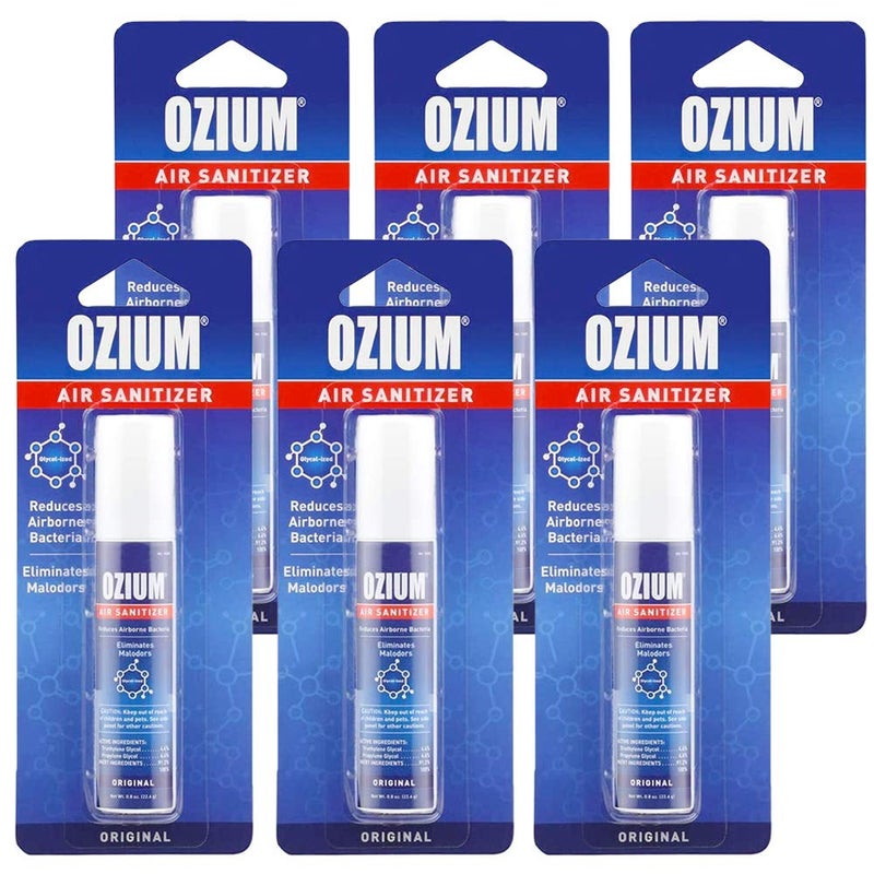 Ozium 0.8 oz. Air Sanitizer & Odor Eliminator for Homes, Cars, Offices and More, Original Scent, Pack of 6