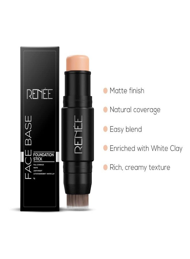 RENEE Face Base Foundation Stick with Applicator - Mocha, 8gm - Image 2