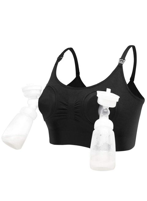 Hands Free Pumping Breast-Pump And Adjustable Nursing Bra For Baby Feeding L