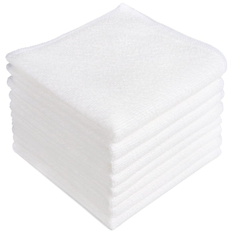 AIDEA Microfiber Cleaning Cloth White, 8PK, Absorbent Lint Free Rags, Scratch Free, Streak Free Microfiber Towels, Dish Towels White, 11.5in.x11.5in. - Image 1