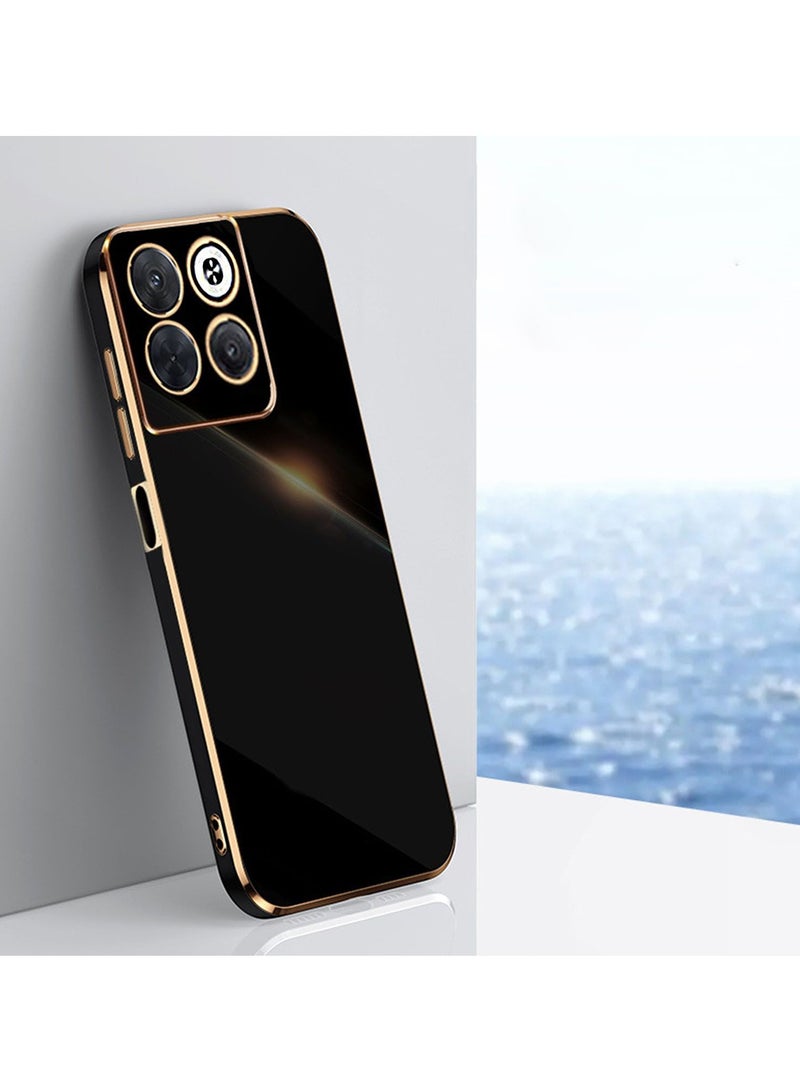for Honor X6b 4G Case, Plating Soft Back Cover, Raised Full Camera Protection, Slim Thin TPU Mobile Phone Case for Honor X6b 4G, Black  - Image 1
