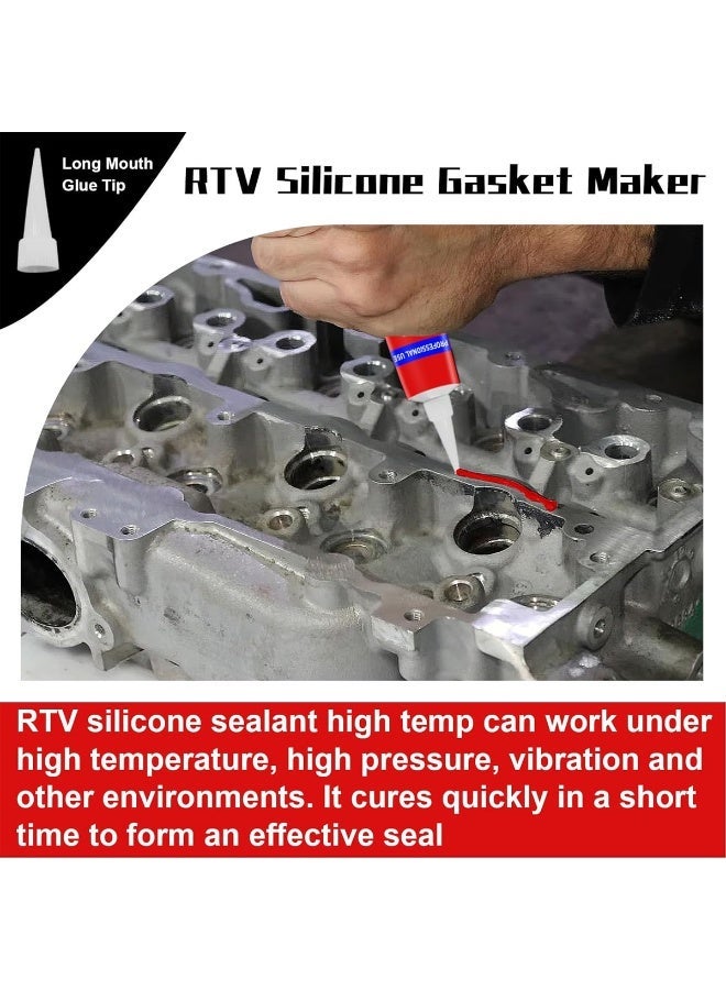 DEFAONS Red RTV Silicone Gasket Maker 85g High Temperature Sealant for Engine Auto Repair ERPC5460 - Image 5