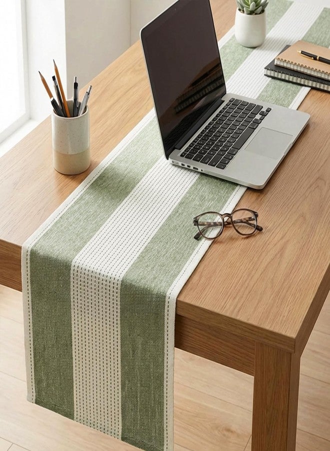 Artoid Mode Sage Green Farmhouse Rustic Table Runner，13x72 Inch Seasonal Fabric Kitchen Dining Holiday Wedding Table Decor for Home Party Indoor - Image 4