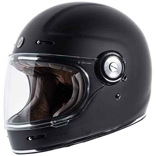 TORC T1 Unisex-Adult Retro Full-face-Helmet-Style Motorcycle (Matte Black, Medium) - Image 1