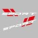 Pincuttee Sport Letter Decal for CarReflective Car Sticker and DecalCar BodyRearBumperDoor Decals16inch Vechiles StickerAutomotive Exterior Sticker2PCRedWhite - Image 2