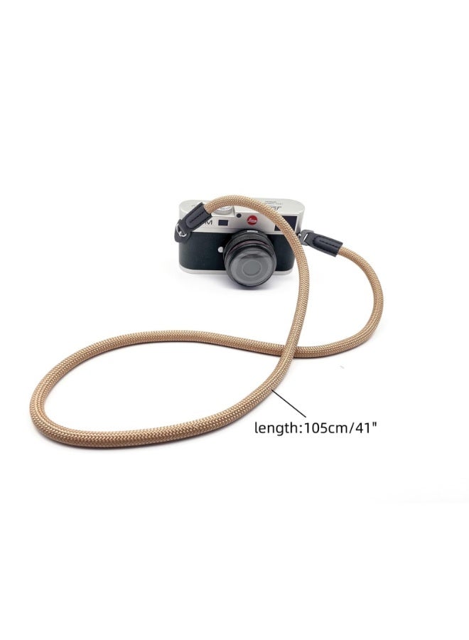 Camera Strap Vintage Nylon Climbing Rope Cam era Neck Shoulder Strap for Micro Single and DSLR Camera, Brown, 105cm - Image 2