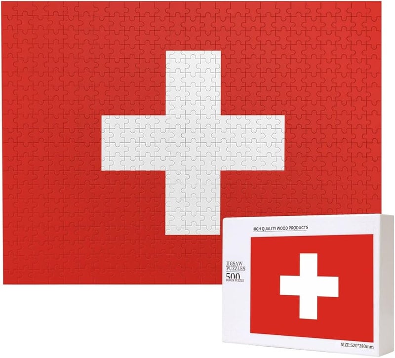 لغز العلم السويسري 500 قطعة للكبار ديكور المنزل هدية حفلة عيد الميلاد - Image 2
