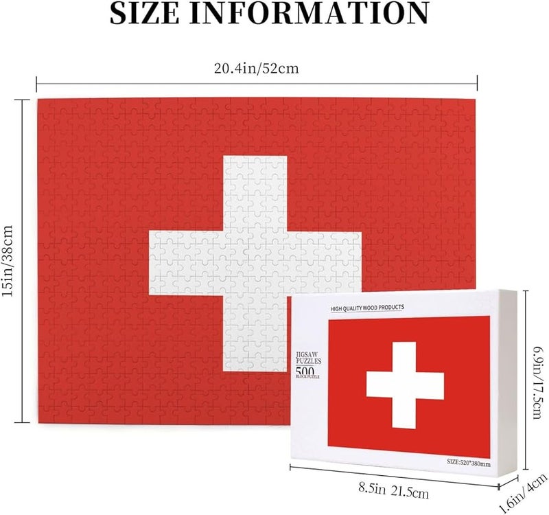 لغز العلم السويسري 500 قطعة للكبار ديكور المنزل هدية حفلة عيد الميلاد - Image 5