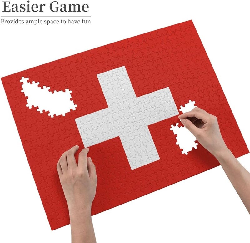 لغز العلم السويسري 500 قطعة للكبار ديكور المنزل هدية حفلة عيد الميلاد - Image 4