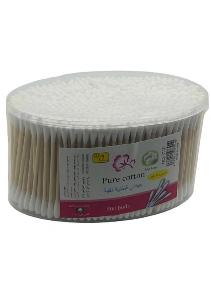 Riva Pure Cotton Swabs 500 Buds 