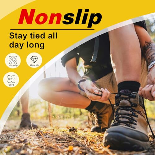 VSUDO 59 Inches Round Black Boot Laces, 5/32" Diameter Shoe Laces for Boots, Heavy Duty Work Shoestrings, Hiking Shoelaces for Men or Women (2Pairs-Black-150CM) - Image 4