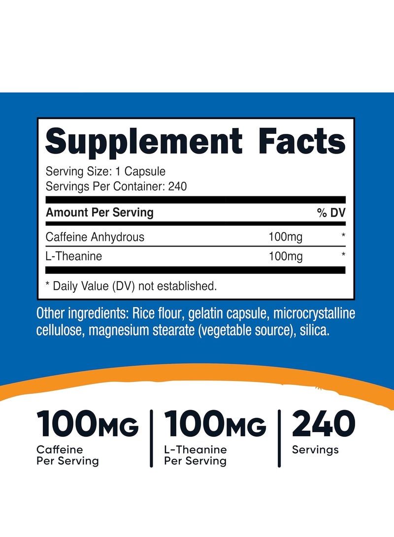 كبسولات نيوتريكوست كافيين + ثيانين ١٠٠/١٠٠ ملغ ٢٤٠ كبسولة - Image 2